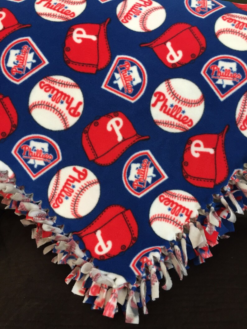 LARGE PHILLIES Handmade Fleece Tie Mlb Blanket 55x65 Etsy