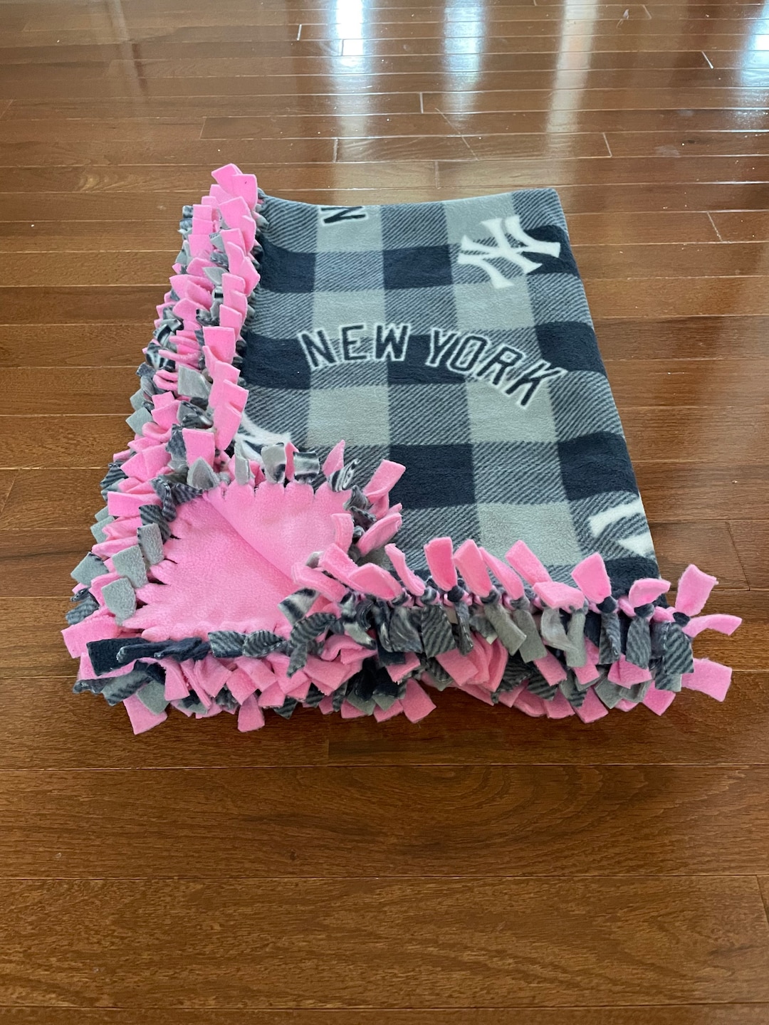 NY YANKEES MLB Baby Blanket New York Yankees Pink Fleece Tie Etsy