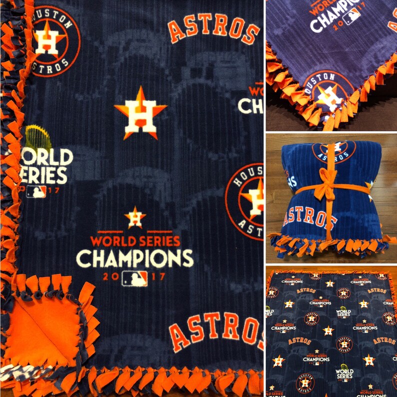 LARGE HOUSTON Astros Handmade Fleece Tie Mlb Blanket 55x65 Etsy