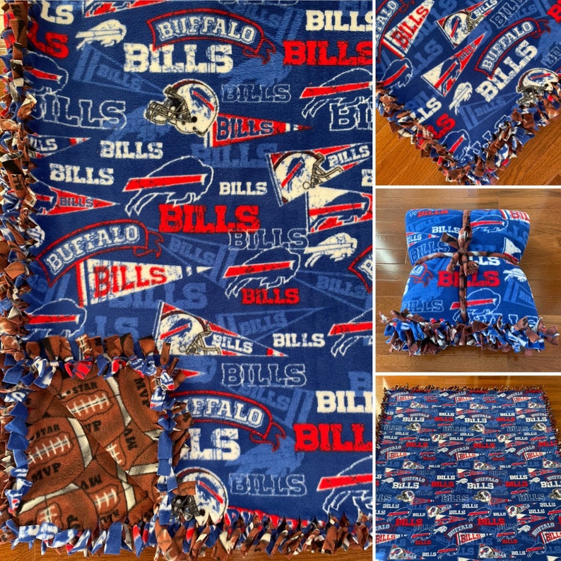 LARGE Buffalo BILLS NFL Handmade Fleece Tie Blanket 55x65 Etsy