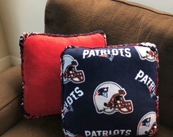 PATRIOTS Throw Pillow | Patriots NFL Fleece Tie Pillow (Matches my Blanket) | Patriots Home Decor | New England Patriots Pillow