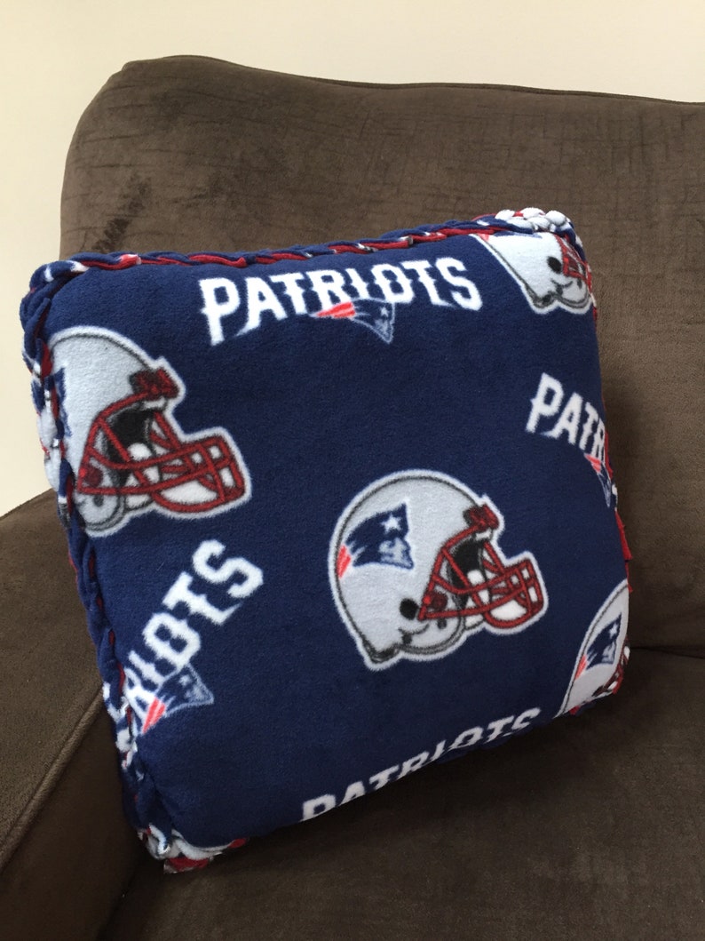 PATRIOTS Throw Pillow Patriots NFL Fleece Tie Pillow Etsy