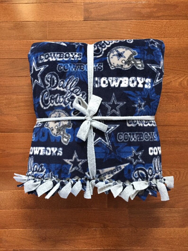 LARGE Dallas COWBOYS NFL Handmade Fleece Tie Blanket 55x65 Etsy