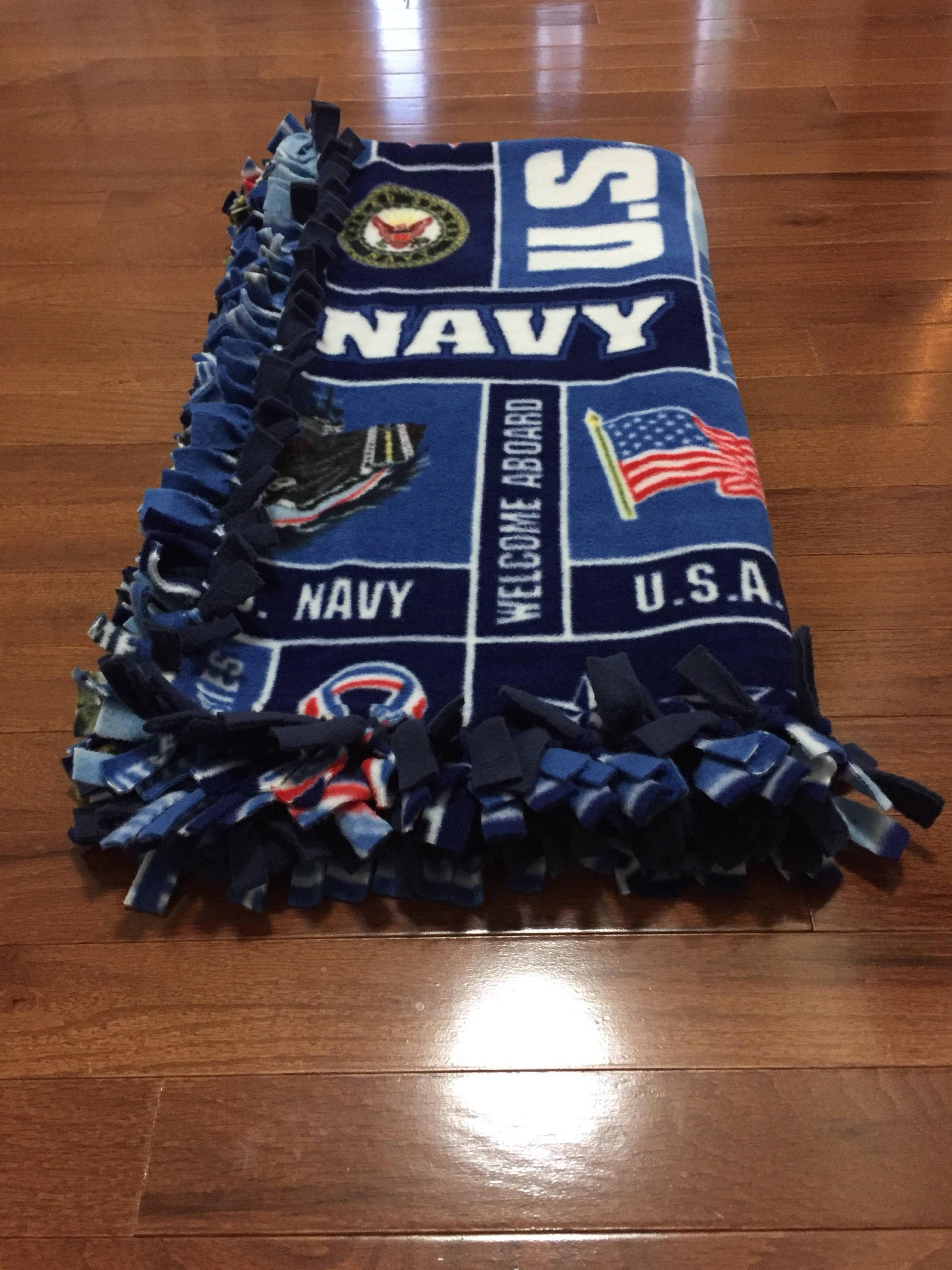 US NAVY Baby Blanket United States Navy Fleece Tie Blanket Etsy Ireland