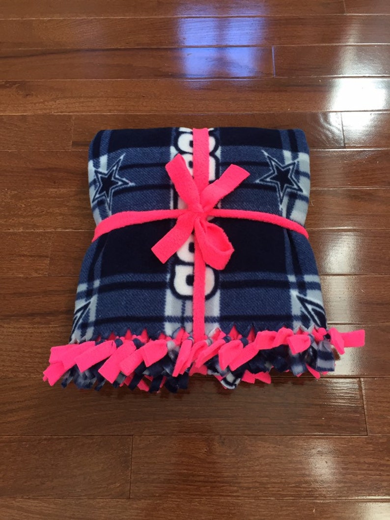 DALLAS COWBOYS Baby Blanket Dallas Cowboys Pink Fleece Tie Etsy