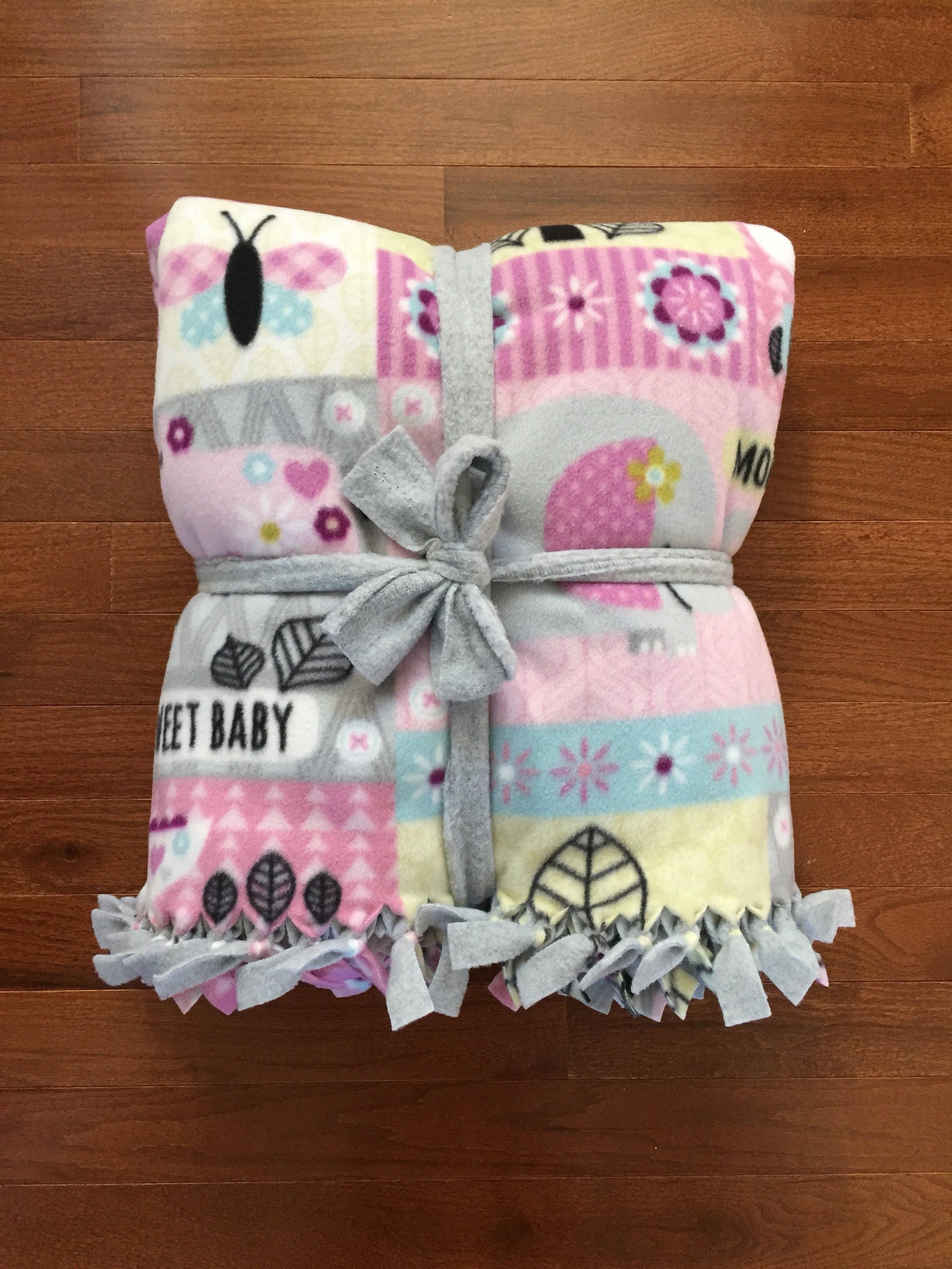 LARGE Sweet Mommy and Me Baby Girl Fleece Tie BLANKET 55x65 Etsy