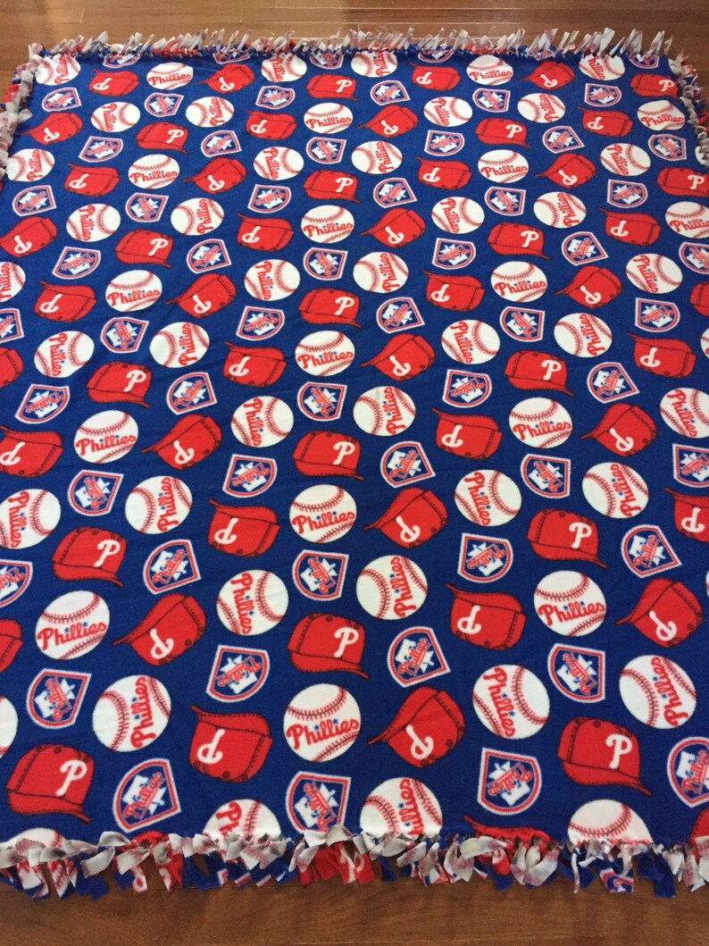 LARGE PHILLIES Handmade Fleece Tie Mlb Blanket 55x65 Etsy