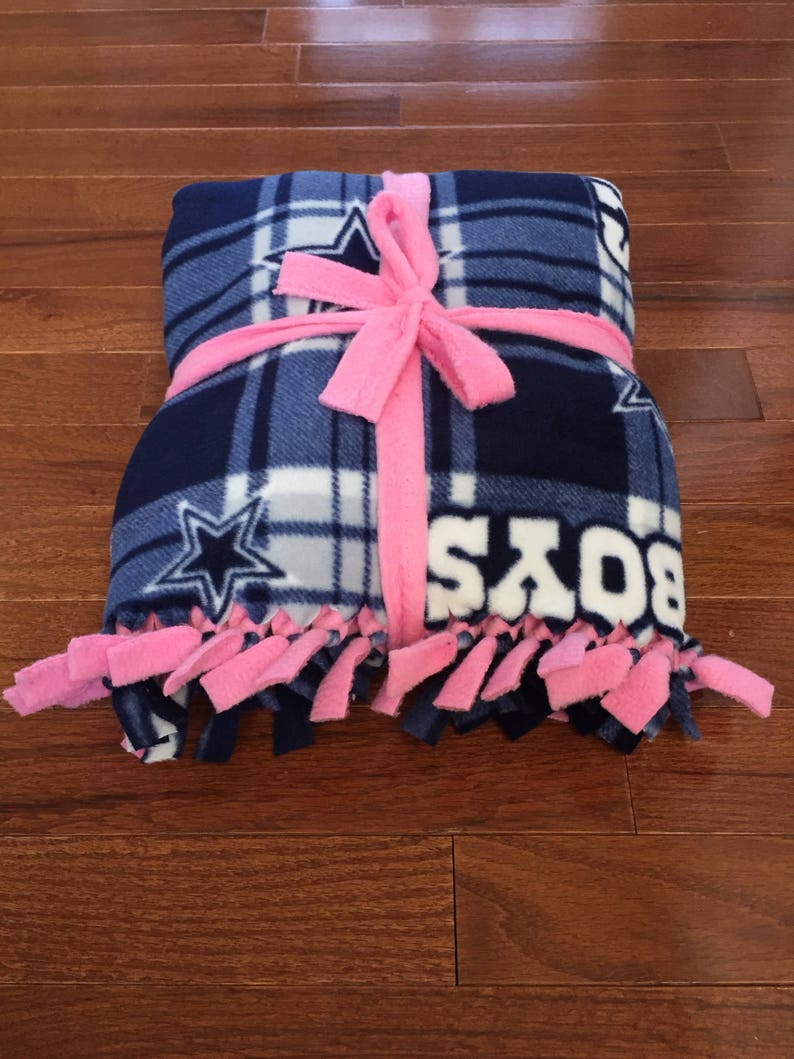 DALLAS COWBOYS Baby Blanket Dallas Cowboys Pink Fleece Tie Etsy