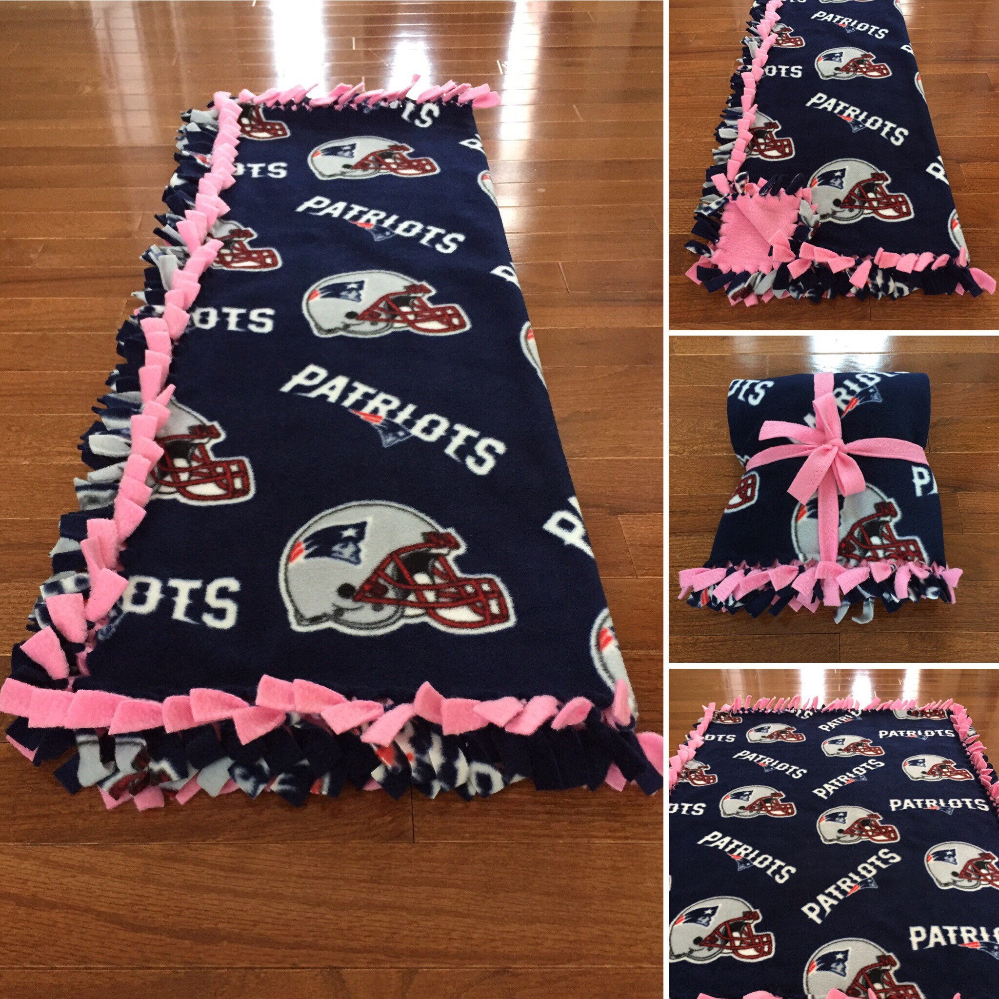 PATRIOTS NFL Baby Blanket Patriots Pink Fleece Tie Blanket Etsy