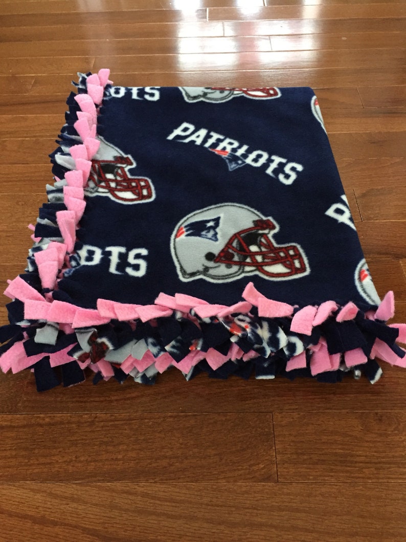 PATRIOTS NFL Baby Blanket Patriots Pink Fleece Tie Blanket Etsy