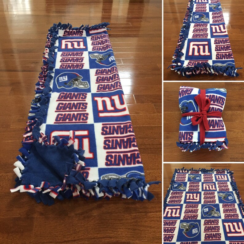 NY GIANTS NFL Baby Blanket New York Giants Pink Fleece Tie Etsy