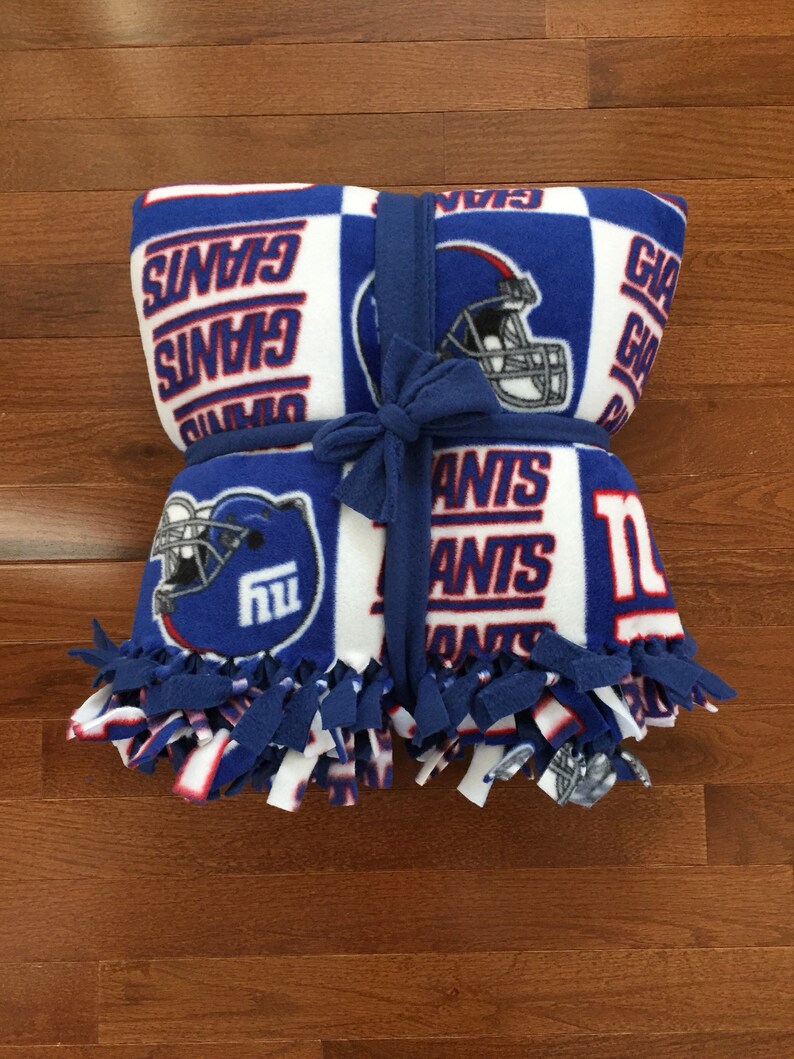 NY GIANTS NFL Baby Blanket New York Giants Pink Fleece Tie Etsy