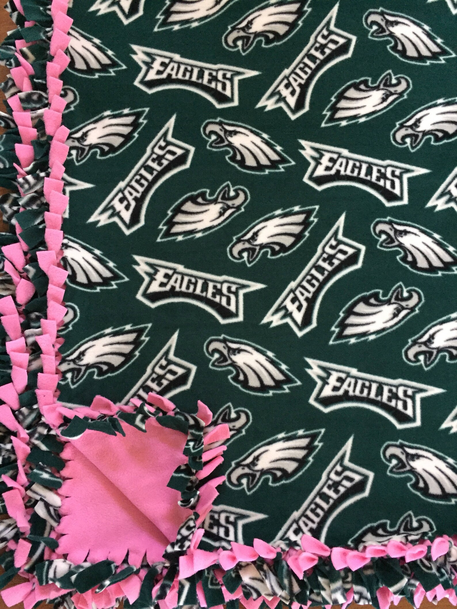 LARGE Philadelphia EAGLES NFL Fleece Tie Blanket 55x65 Etsy