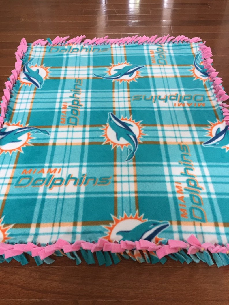 Miami DOLPHINS NFL Baby Blanket Dolphins Pink Fleece Tie Etsy