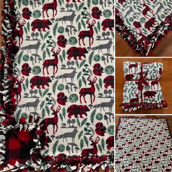 Fleece patchwork lap blanket kit (48x48) - Patriotic, Red, Navy