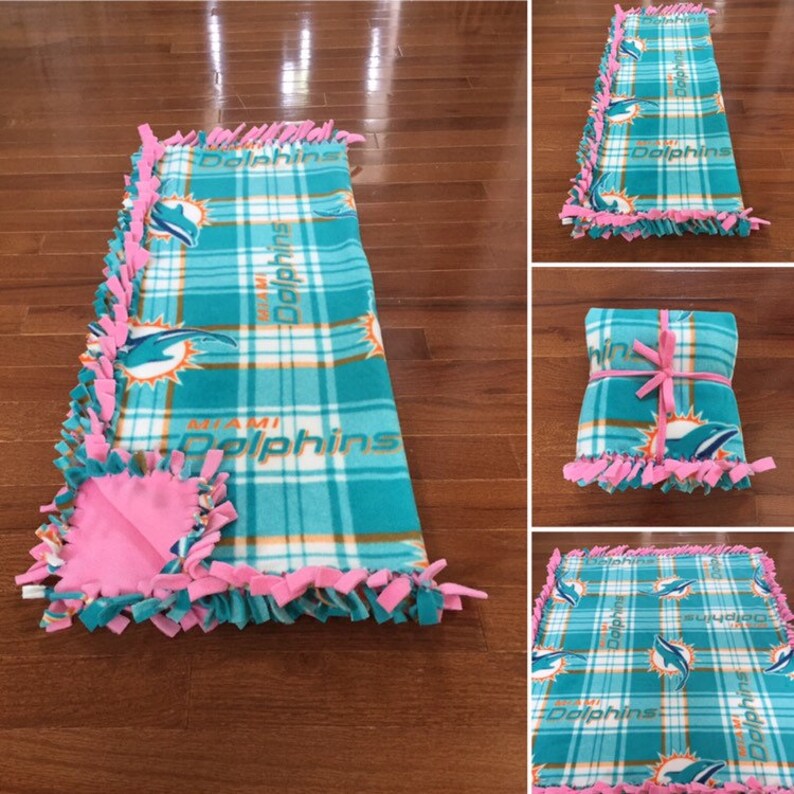Miami DOLPHINS NFL Baby Blanket Dolphins Pink Fleece Tie Etsy