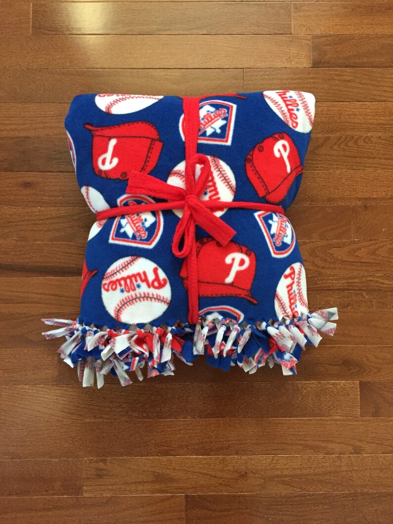 LARGE PHILLIES Handmade Fleece Tie Mlb Blanket 55x65 Etsy