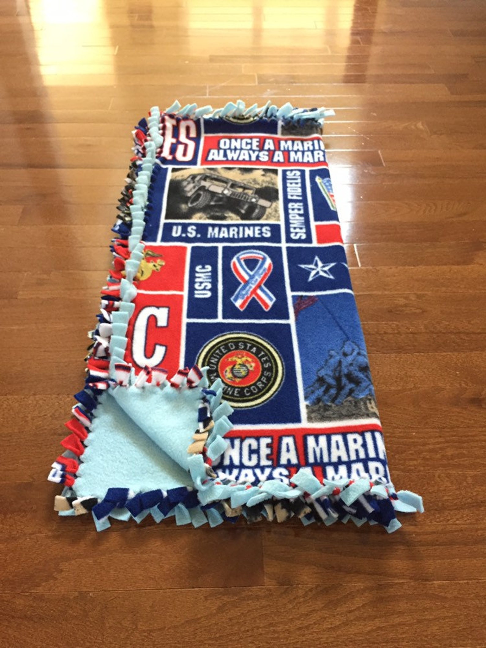 USMC Baby Blanket United States Marine Core Fleece Tie Etsy