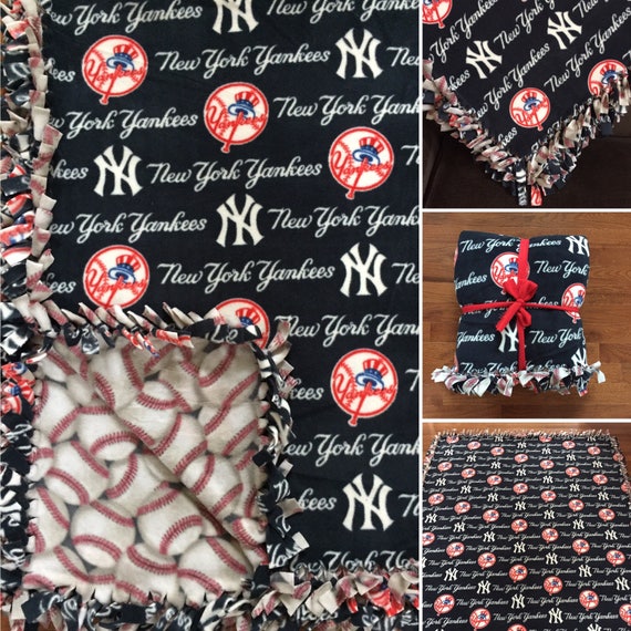 LARGE NY YANKEES Handmade Fleece Tie Mlb Blanket 55x65 New Etsy