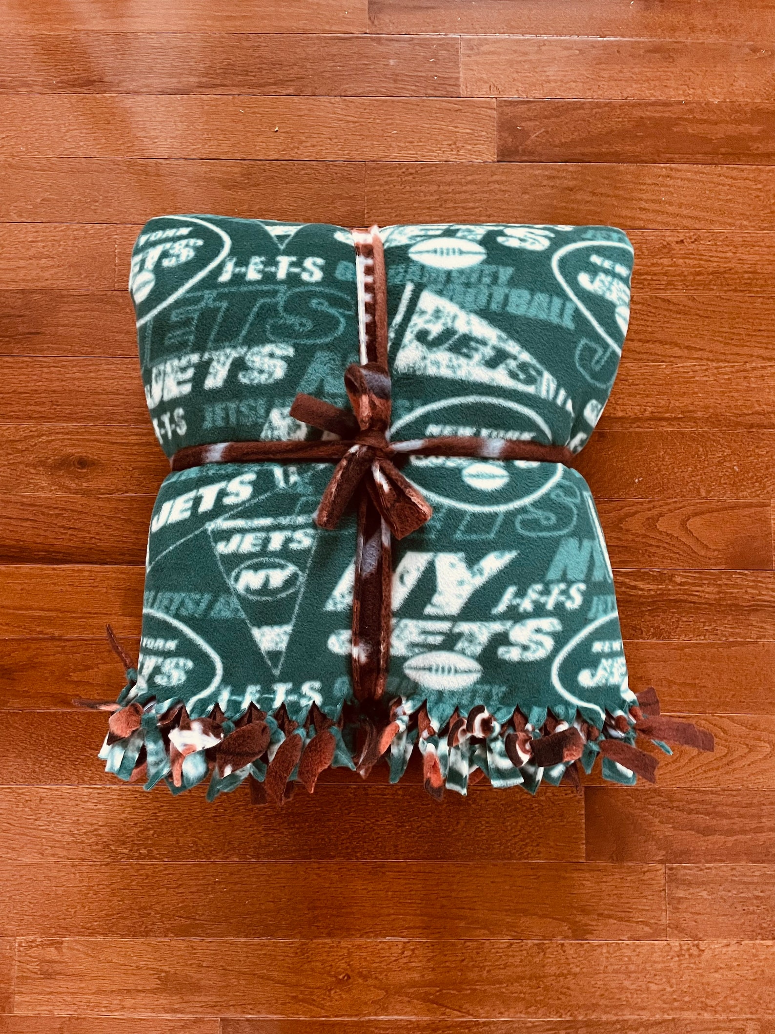 LARGE NY Jets NFL Handmade Fleece Tie Blanket 55x65 New Etsy