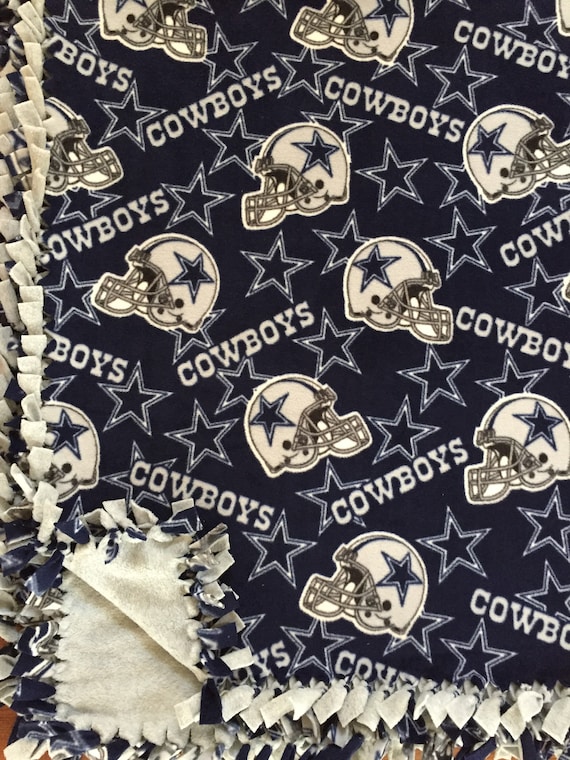 LARGE Dallas COWBOYS NFL Handmade Fleece Tie Blanket 55x65 