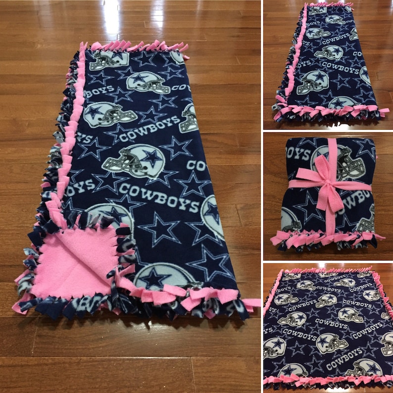 DALLAS COWBOYS Baby Blanket Dallas Cowboys Pink Fleece Tie Etsy