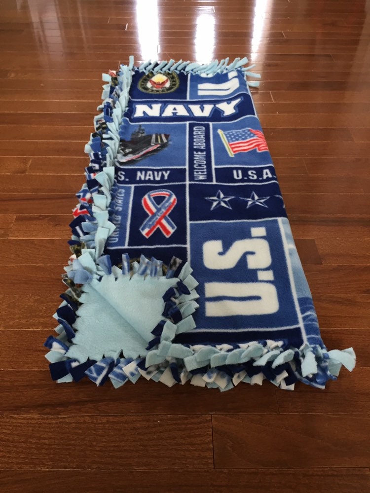 US NAVY Baby Blanket United States Navy Fleece Tie Blanket Etsy