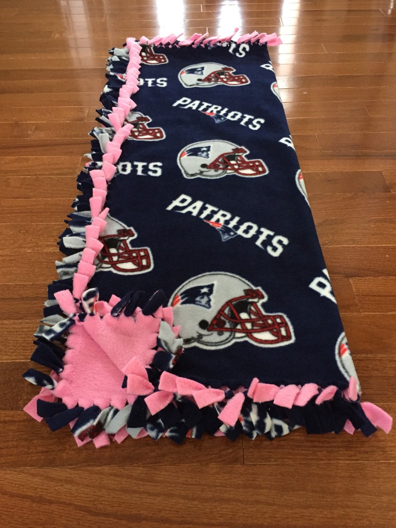 PATRIOTS NFL Baby Blanket Patriots Pink Fleece Tie Blanket Etsy
