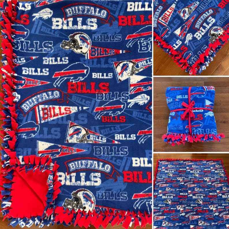 LARGE Buffalo BILLS NFL Handmade Fleece Tie Blanket 55x65 Etsy