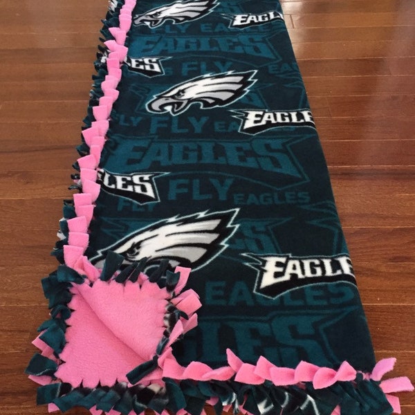 Philadelphia EAGLES Pink Baby Girl Blanket | NFL Eagles Pink Fleece Tie Blanket | Eagles Pet Blanket | Eagles Dog Blanket | Eagles Baby Boy