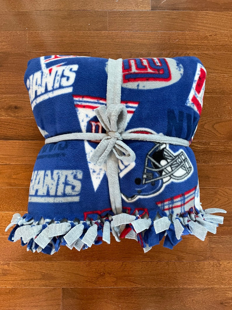 LARGE NY Giants NFL Handmade Fleece Tie Blanket 55x65 New Etsy