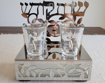 Portavelas de Shabat, portavelas de soporte de Shabat de acero inoxidable, regalo de novia judía, regalo de Bat Mitzah, Judaica