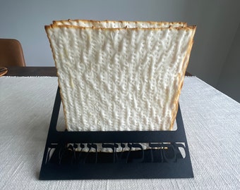 Soporte minimalista moderno para matzá, plato de matzá Pesaj, judaica, regalo judío, negro