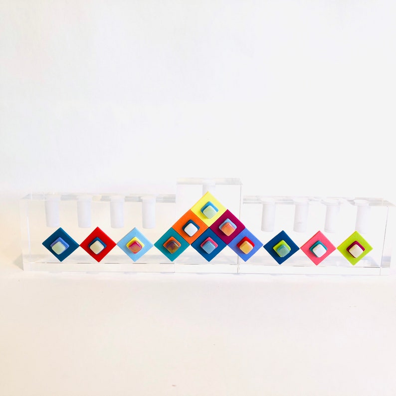Crystal Hanukkah Menorah 12 tribes Hanukiah Chanukah Etsy