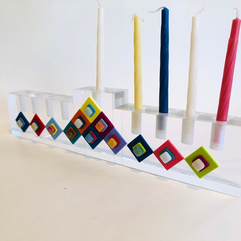 Crystal Hanukkah Menorah 12 tribes Hanukiah Chanukah Etsy