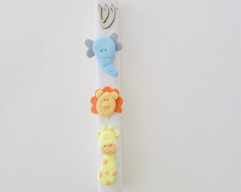 Caso de Mezuzah de animales de la selva, Mezuzah bebé, Mezuzah para niños, regalo judío Brit Milah, hecho a mano, judaica.