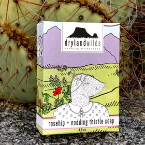 rose hip and nodding thistle botanical soap