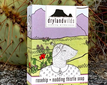 rose hip and nodding thistle botanical soap