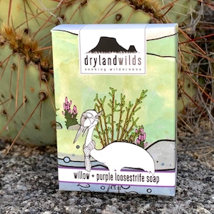 willow and purple loosestrife botanical soap