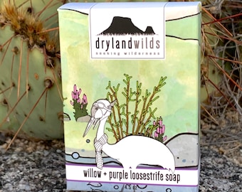 willow and purple loosestrife botanical soap