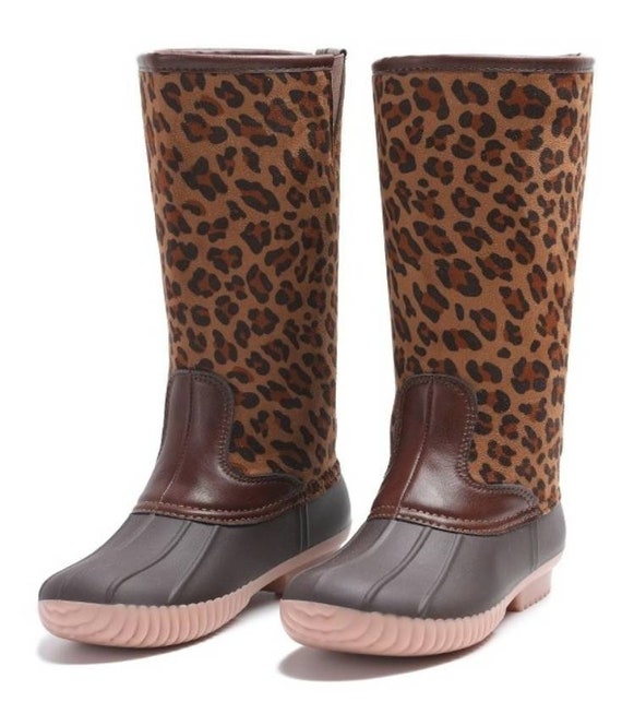 cheetah duck boots