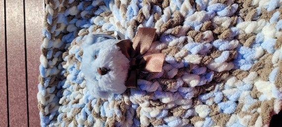 Polk a Dot Bear Lovey - Handmade Crocheted