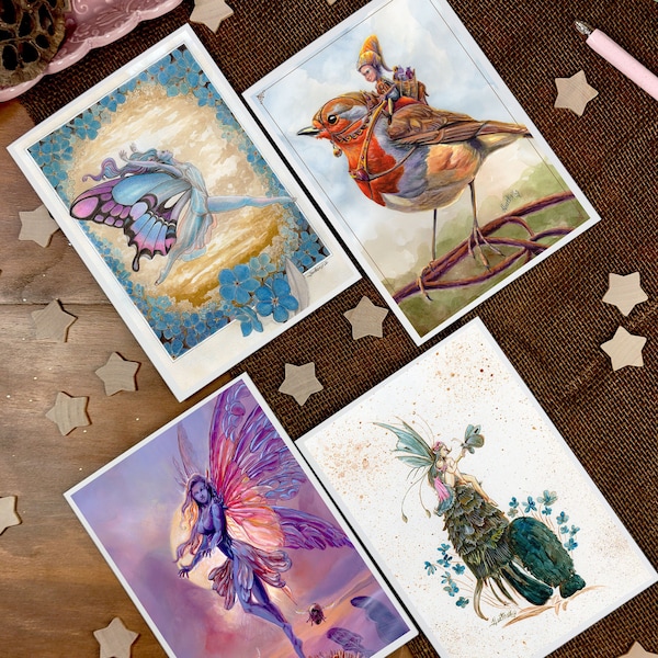 Blank Fantasy Art Cards. Fairy Grove Bundle. Greeting Card. Pen Pal. Fantasy Creature. Fairies. Faery. Whimsical Garden. Magic Forest