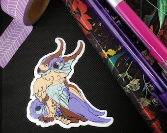 Kawaii-baby griffon stansad klistermärke-griff-fantasivarelse-fantasikonst-journalklistermärke-laptopklistermärke-anteckningsbok-baby fantastiska vidunder