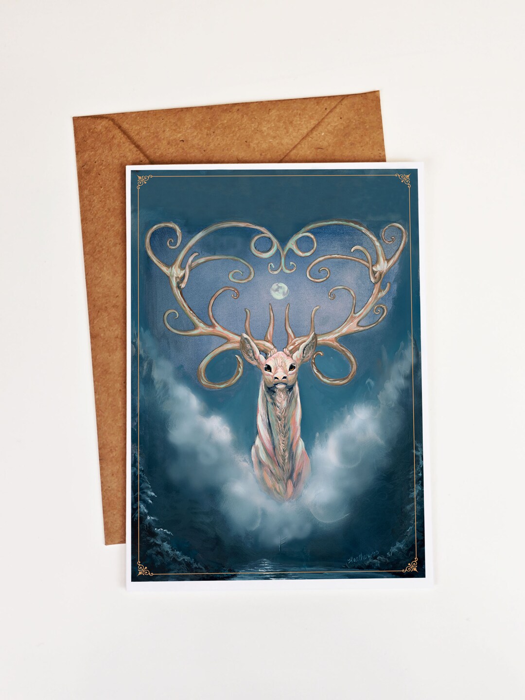 Winter Solstice Greeting Card: Cernunnos, White Stag, Yule - Etsy