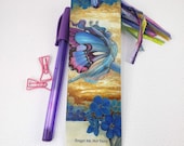 Metal Bookmark- Flower Fairy-Forget Me Not Fairy- Fantasy Art- Faeries-Whimsical-Flowers-Stationary-Journal-Planner