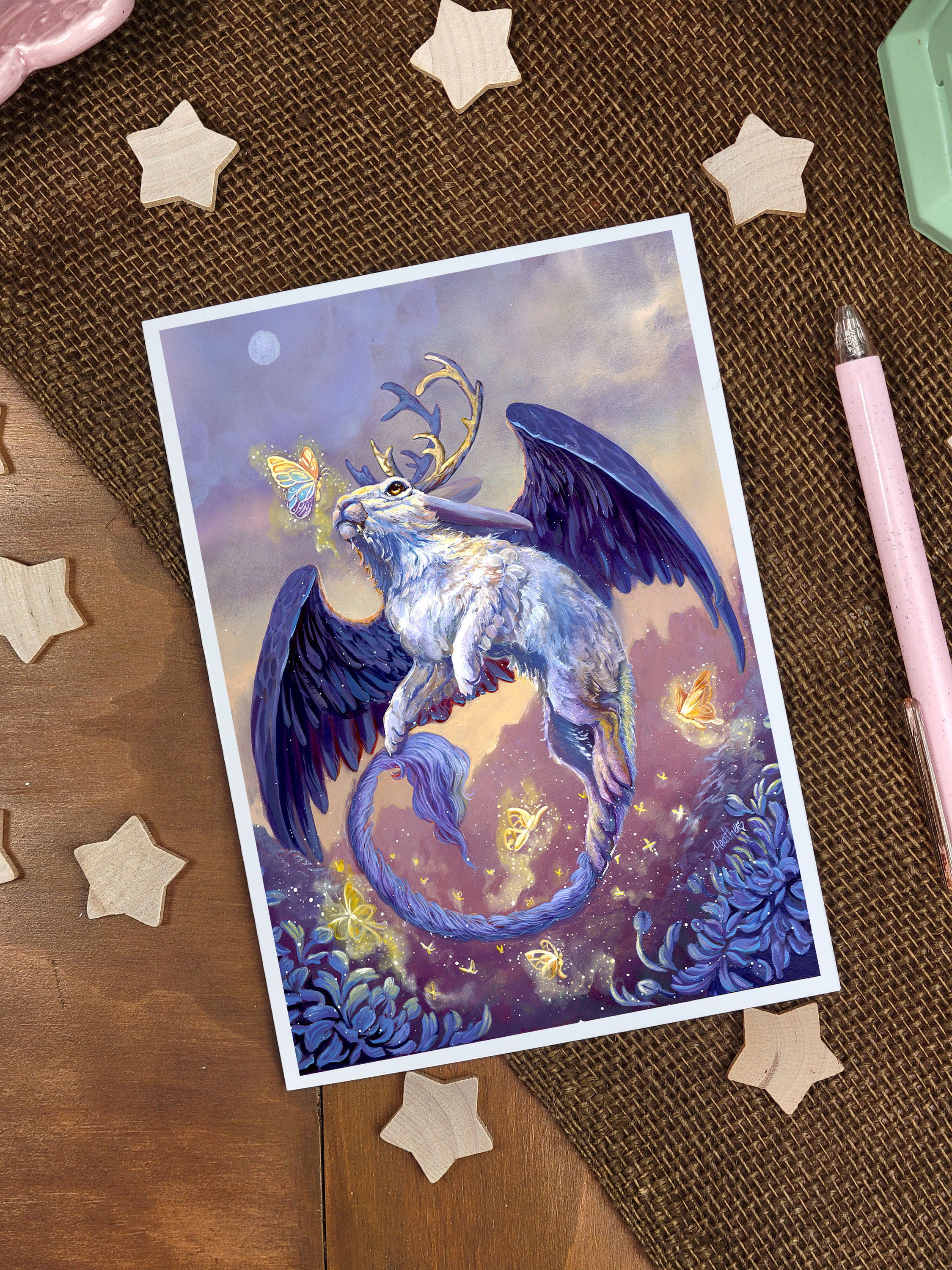 Fantasy Art Card-wolpertinger-blank Greeting Card-german Folk Lore ...