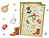 Dapper Hummingbird Sticker Sheet | Whimsical Gentleman Animal Stickers | Steampunk Journaling Stickers