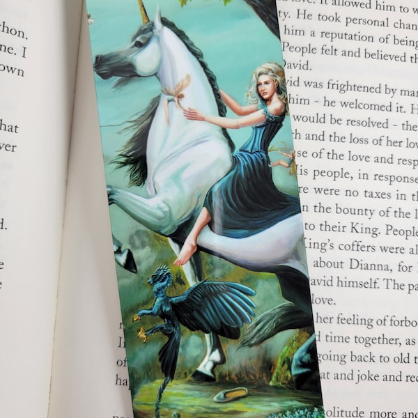 Metal Bookmark- Liberation of Aelwyn- Fantasy Art-Fantasy Creature-Magic-Unicorn-Celtic-Mythology-Stationary-Planner-Book-Reading-Faerie