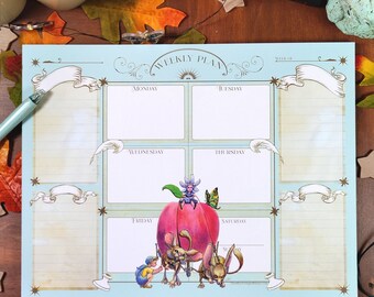 Fairycore Weekly Planner Pad: Cottagecore Organizer Notepad (Pack of 2)